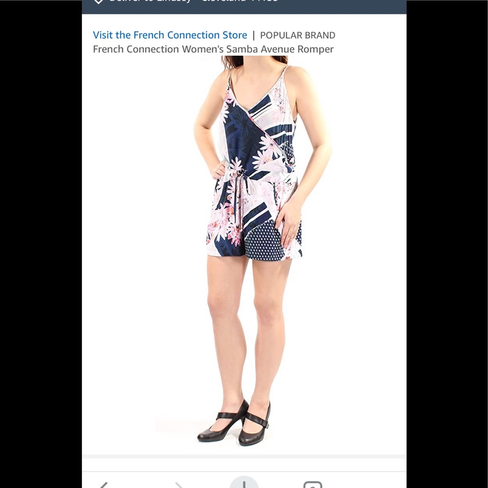 French Connection Romper with Drawstring Waist